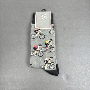 Socksmith Men's Crew Socks Cycling Crew‎ Bike Riders Fun Novelty Footwear NEW
